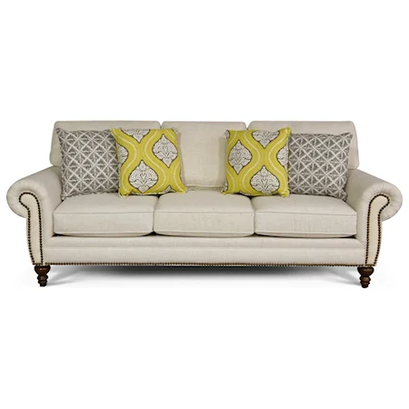 Traditional Styled Sofa with Nail Head Trim
